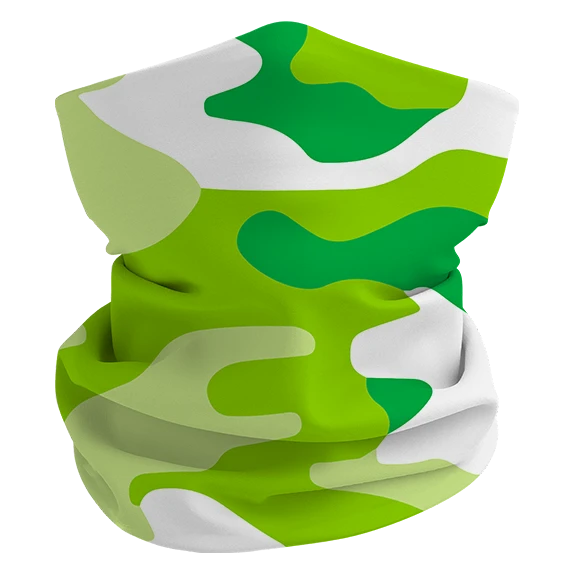 Green Camo Custom Neck Gaiters No Minimum